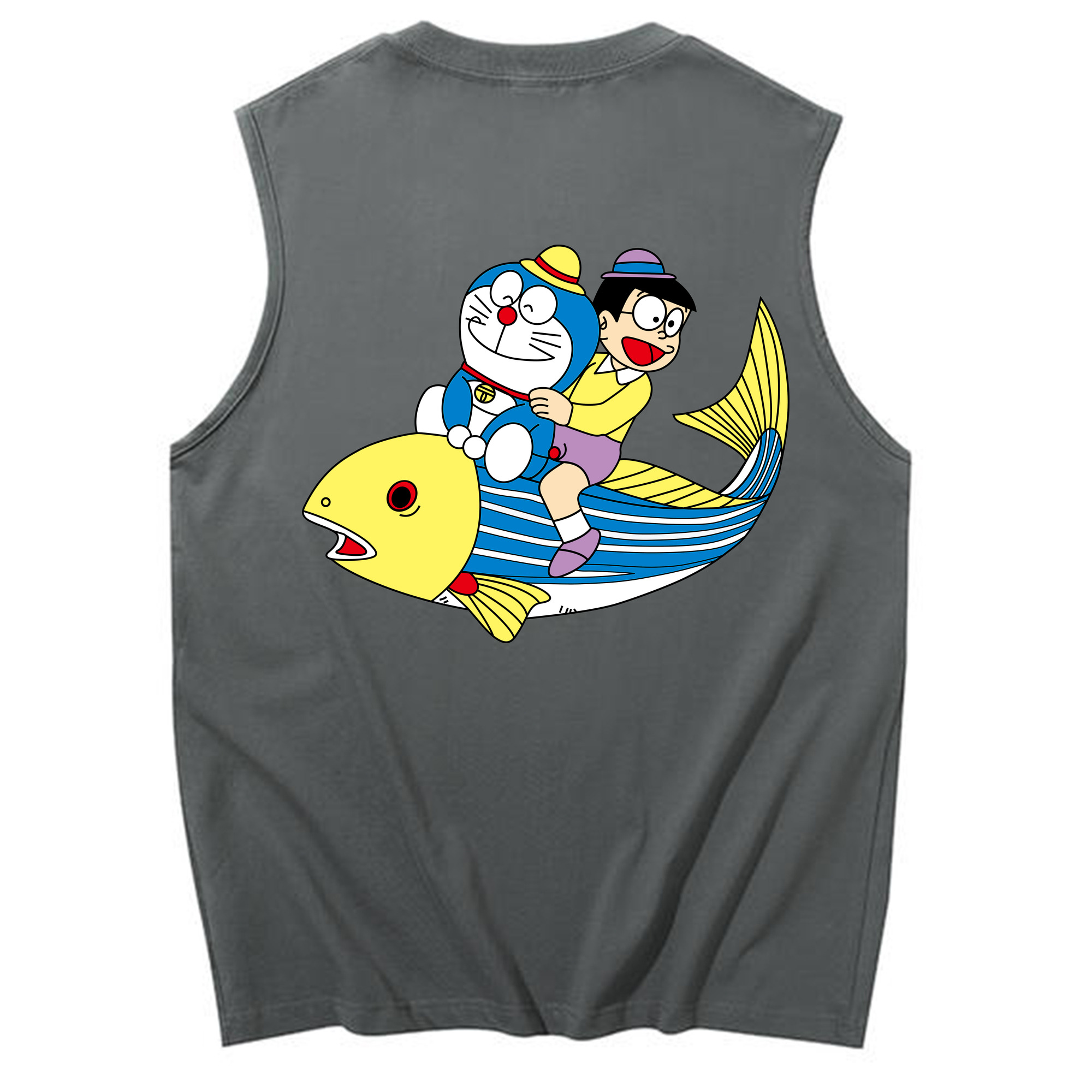 （画像用） ドラえもん 野比 のび太 Doraemon Nobita Nobi コットン100％タンクトップ（背面プリント）